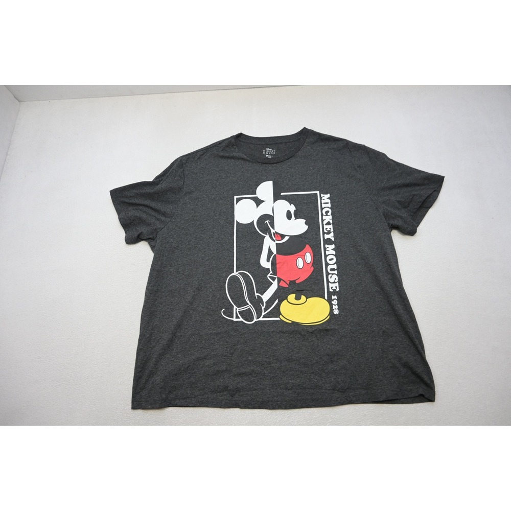 Disney Mickey Mouse T-Shirt Mens 3XB 3XL BIG Charcoal Grey Graphic Excellent